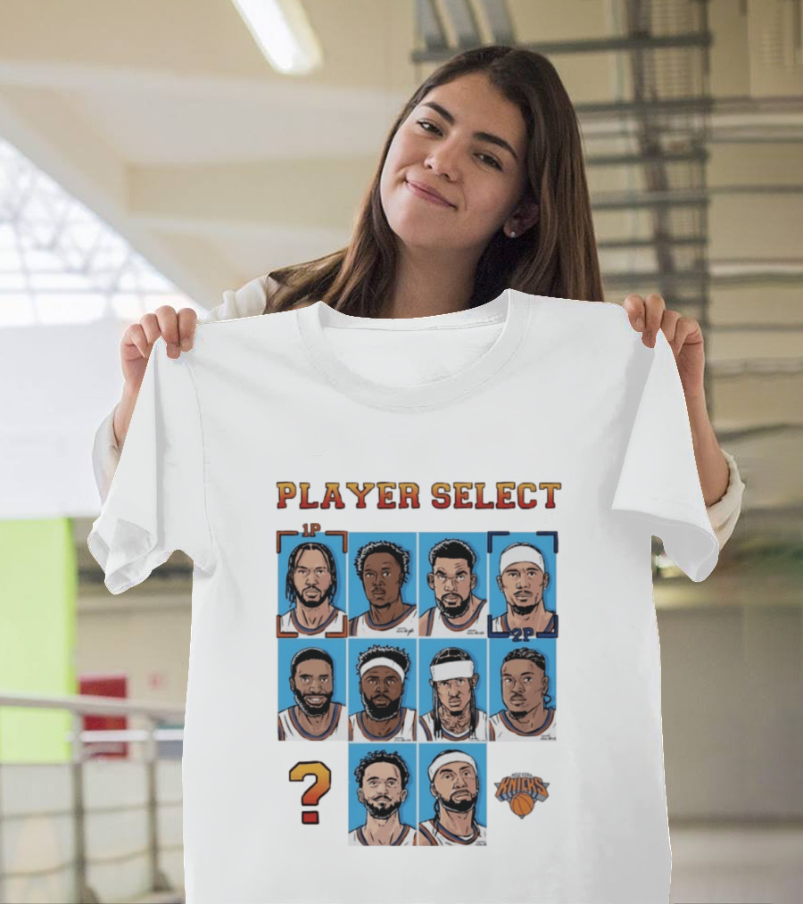New York Knicks Player Select Collage With Iconic Team Logo And Player Portraits T-Shirt