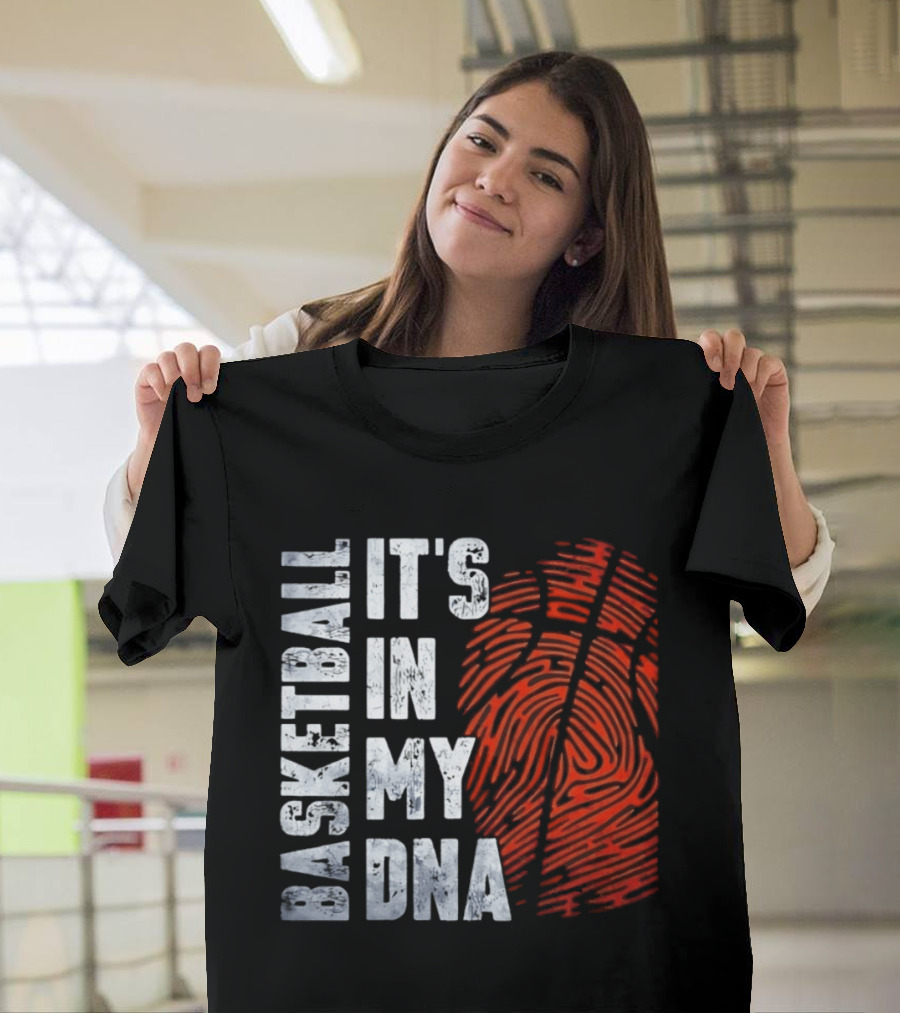 Basketball It's In My DNA Fingerprint T-Shirt