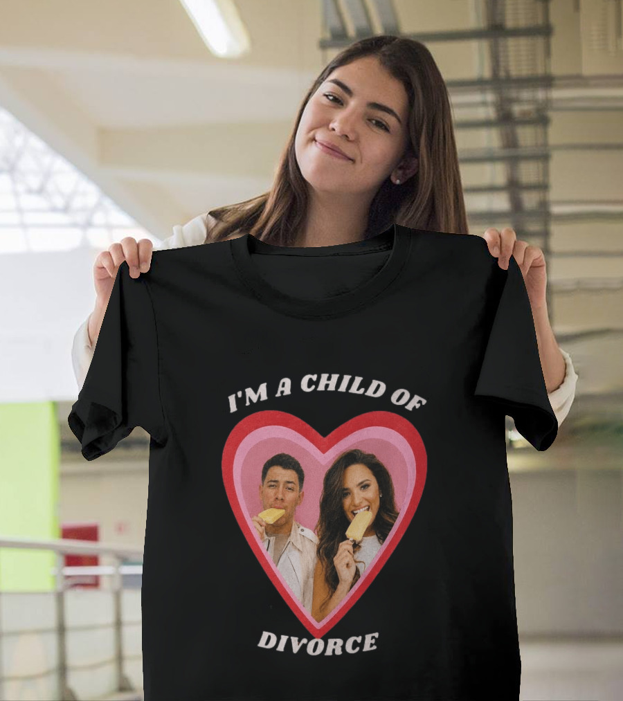 I'm A Child Of Divorce Nick Jonas Demi Lovato Heart Popsicle Image T-Shirt
