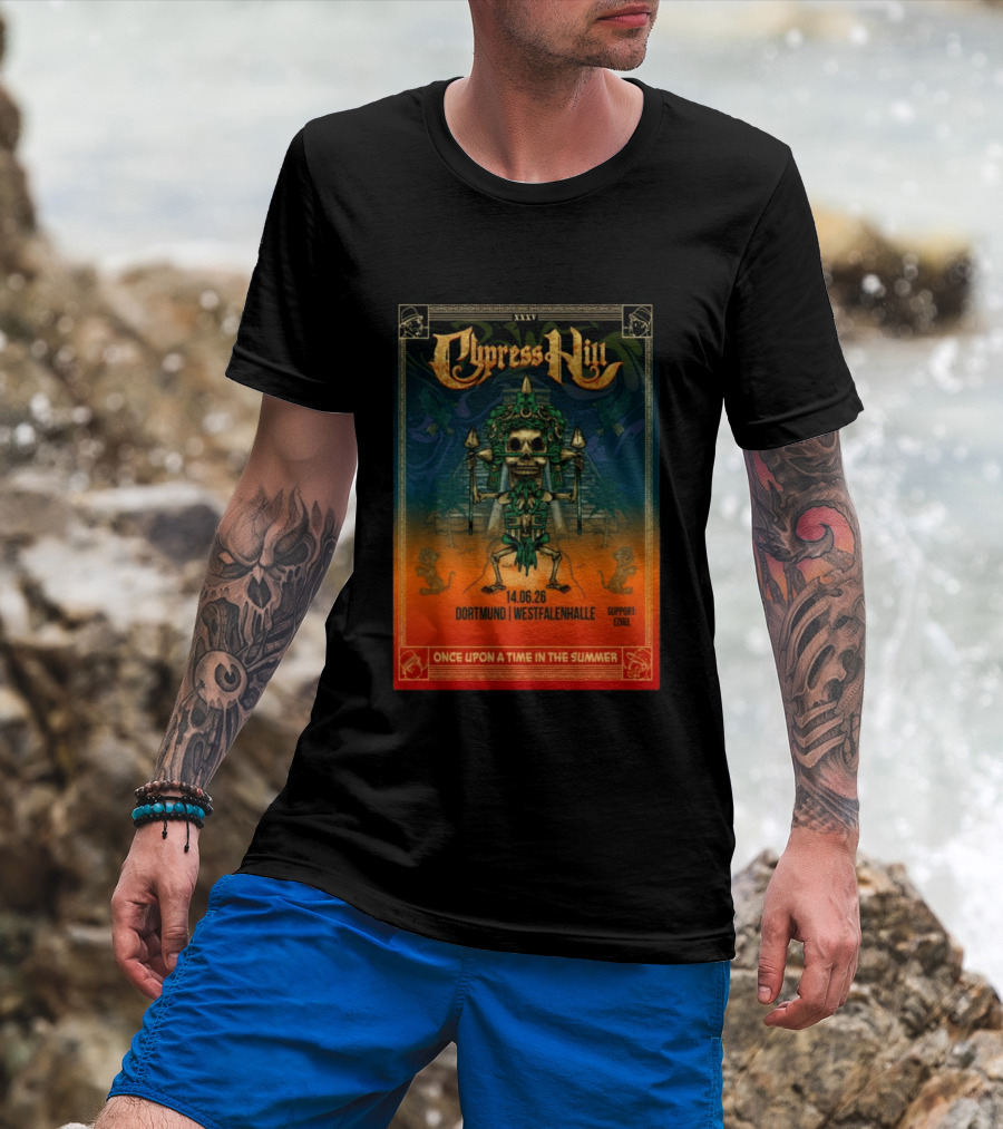 Cypress Hill XXXV Dortmund Westfalenhalle 14.06.26 Support E7hel Once Upon A Time In The Summer Skeleton Warrior T-Shirt