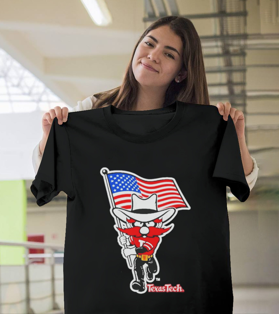 Texas Tech Red Raiders USA Flag Raider Red T-Shirt