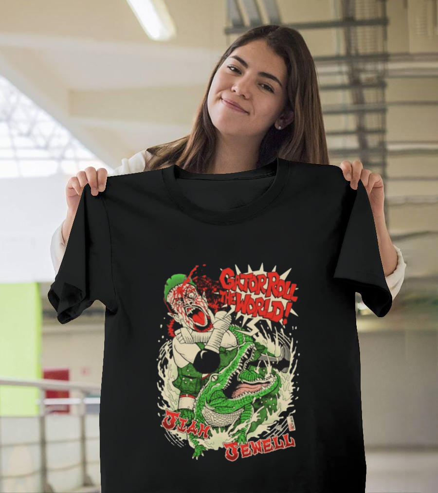 Gator Roll The World Jiah Jewell Wrestling Alligator Comic T-Shirt