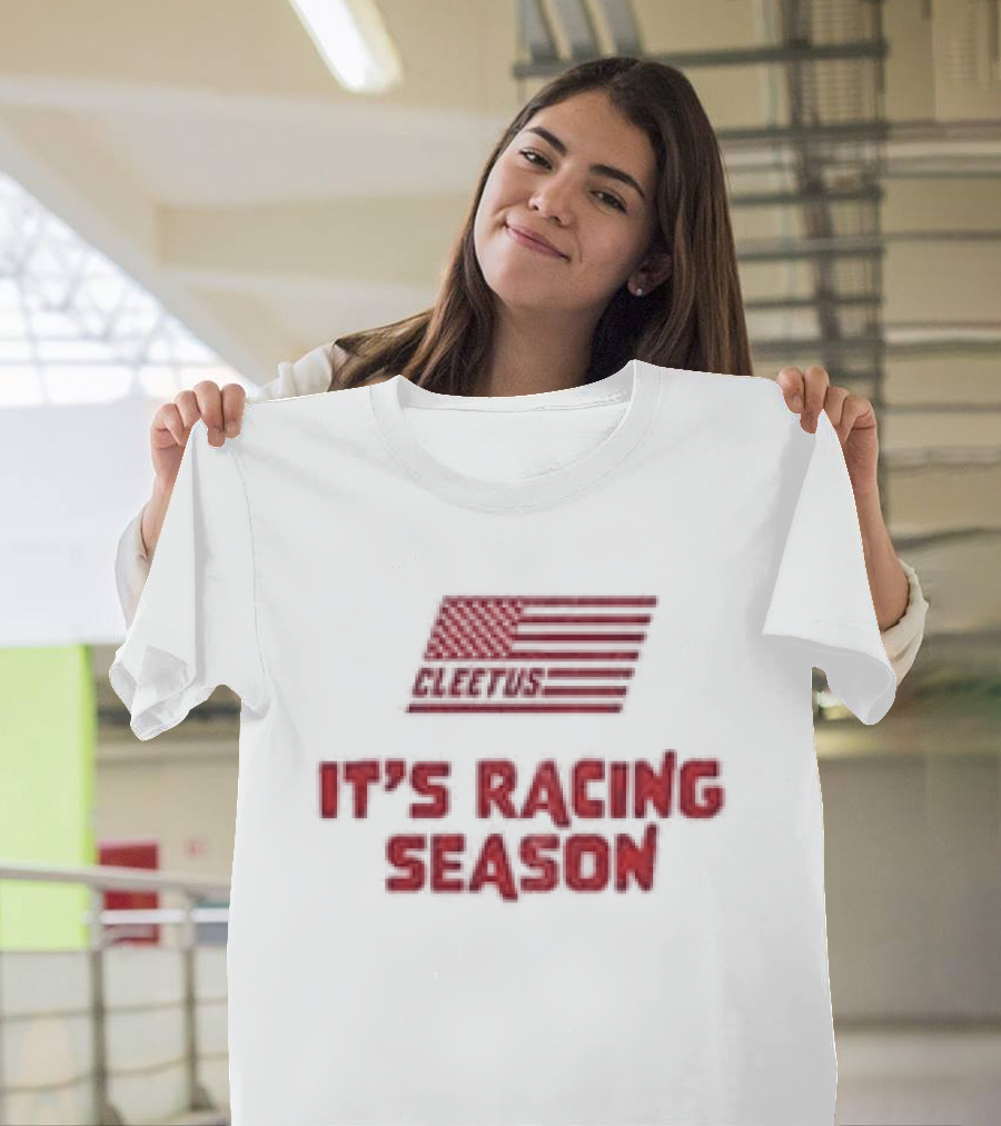 Cleetus Turbski It's Racing Season Checkered Flag Racing Fan T-Shirt