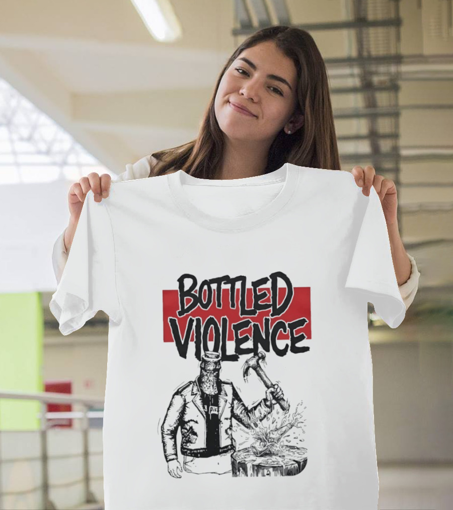 Bottled Violence Character With Hammer And Red T-Shirt