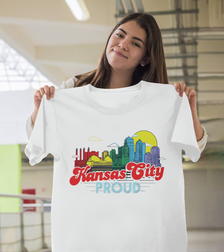Kansas City Proud Skyline Colorful Urban Landscape T-Shirt