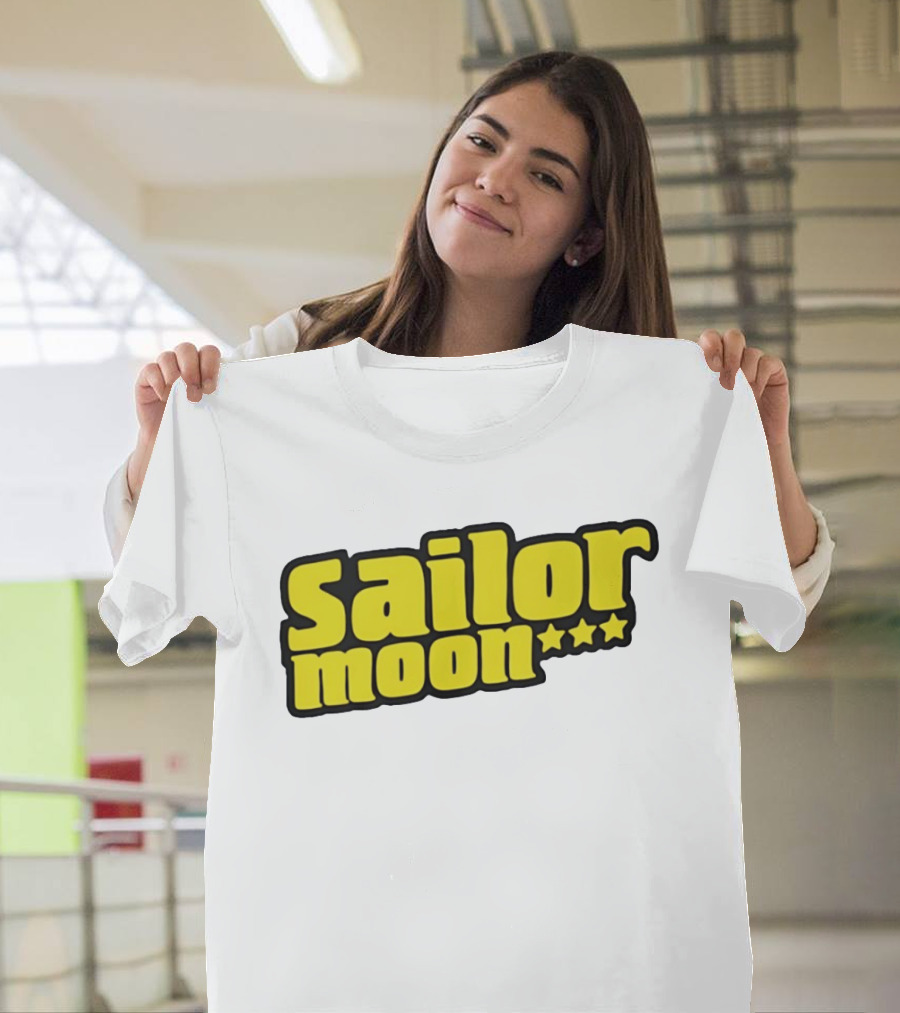 Sailor Moon Yellow Text With Stars T-Shirt