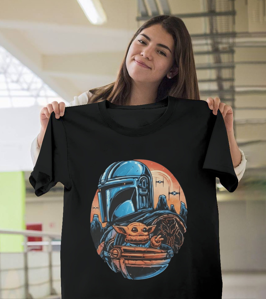 Din Djarin And Grogu Mandalorian Saga Rise Against The Empire T-Shirt