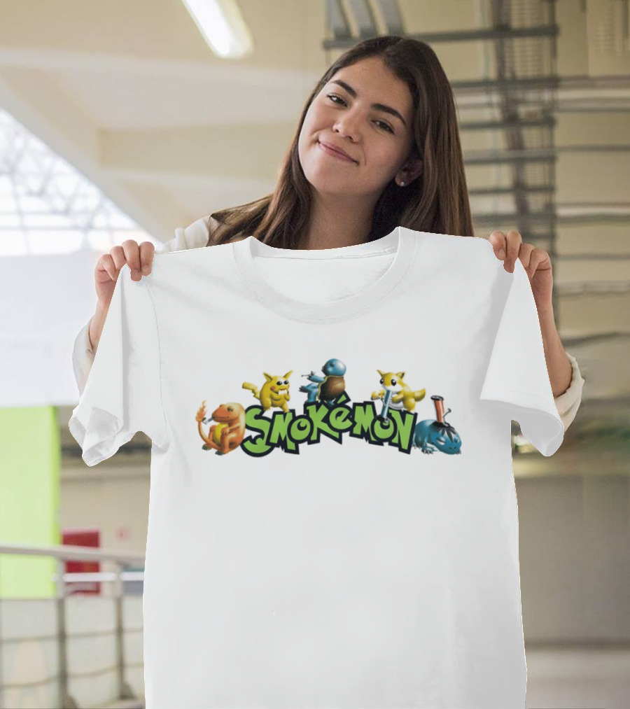 Smokémon Pikachu Squirtle Charmander Bulbasaur Pokémon Characters T-Shirt