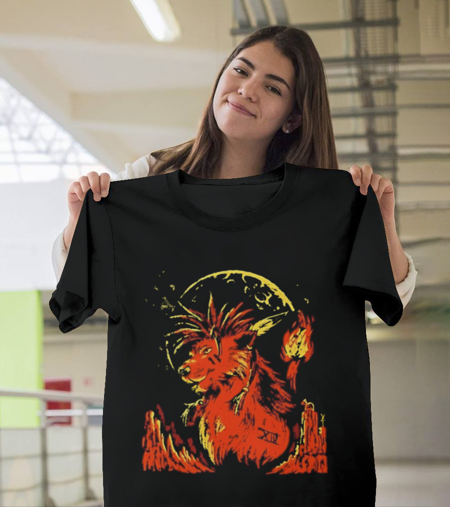 Red XIII Final Fantasy Guardian Of The Canyon Moonlit Fire Aura T-Shirt