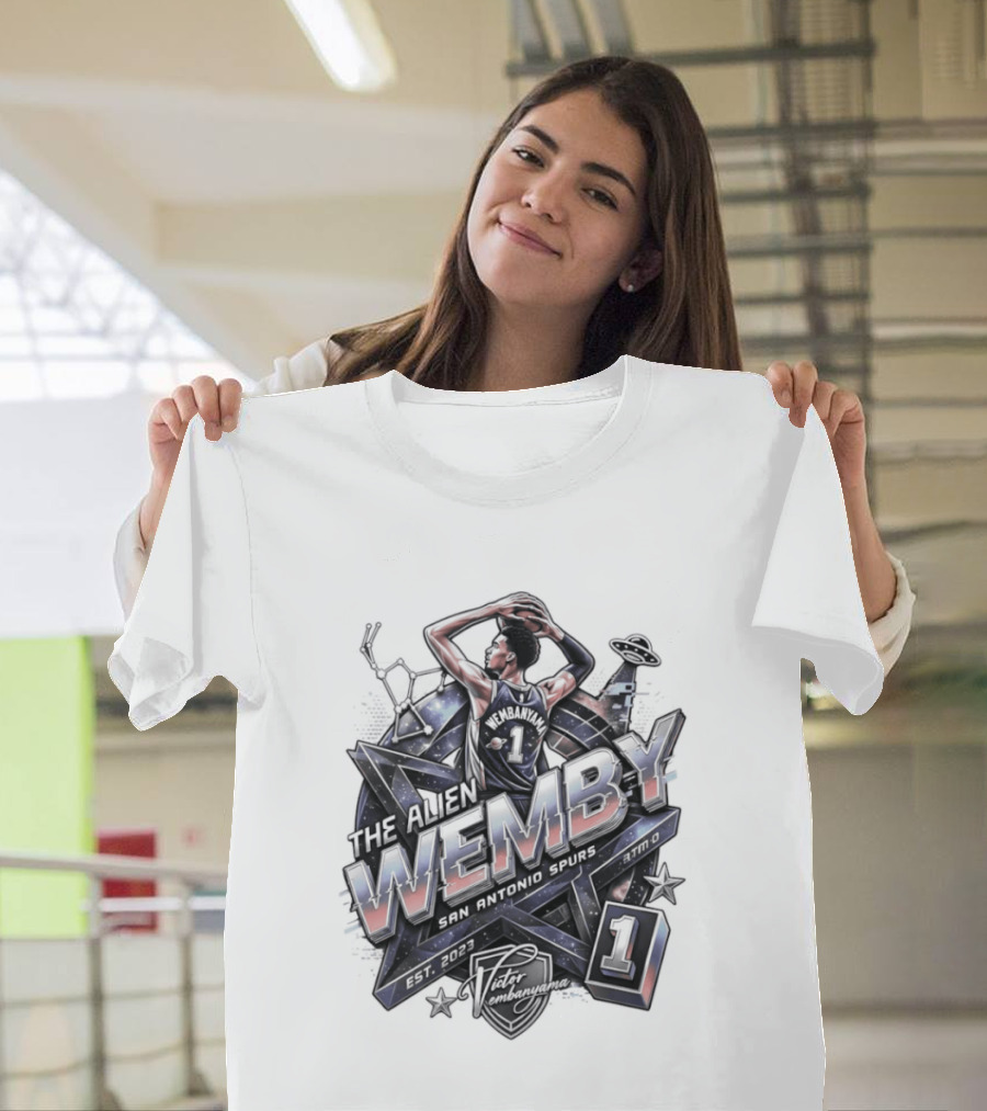 Victor Wembanyama The Alien Wemby San Antonio Spurs Basketball Player Number 1 T-Shirt