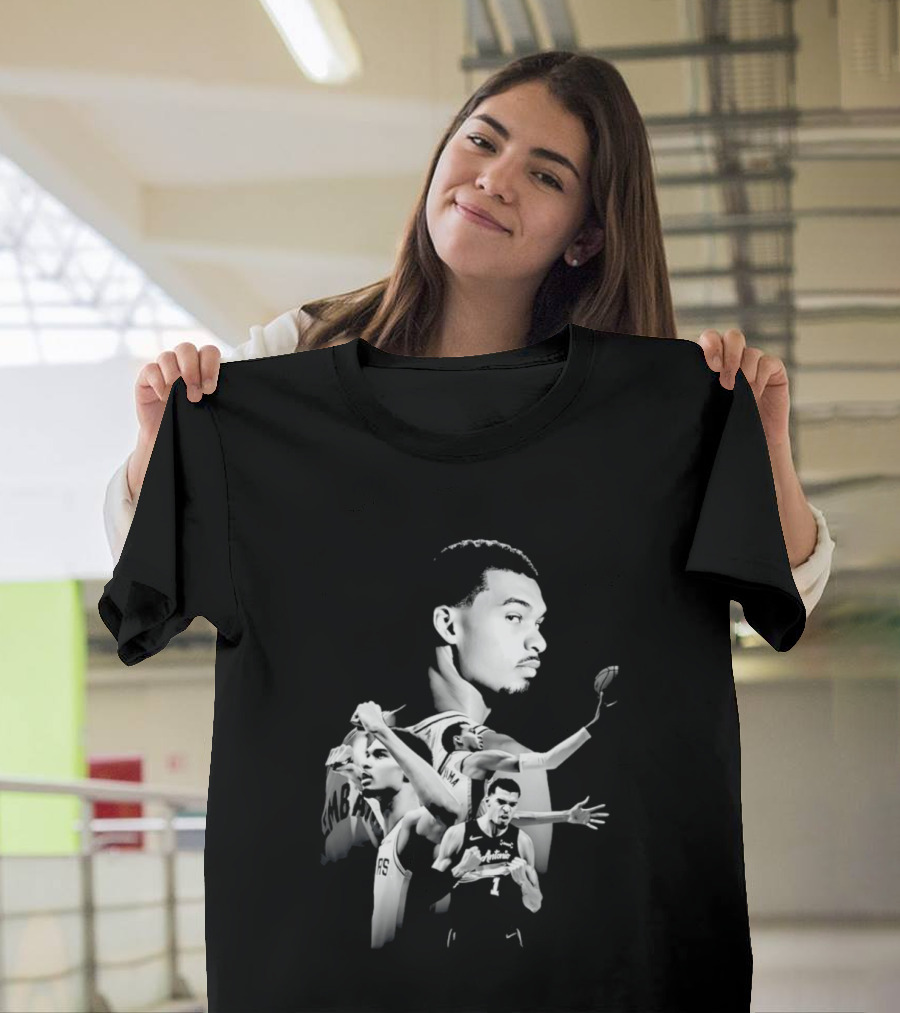 Victor Wembanyama San Antonio Spurs Player Collage 2026 Dunk Action T-Shirt