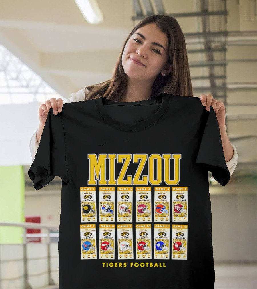 Mizzou Tigers 2026 Football Season Schedule Games T-Shirt
