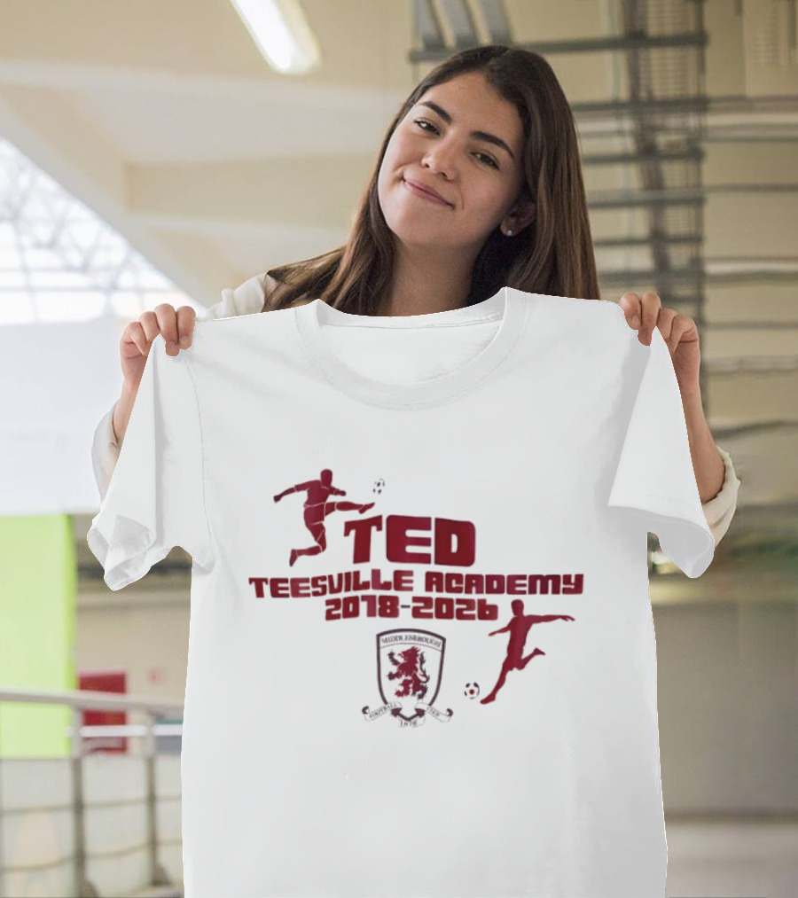 Middlesbrough FC Ted Teesville Academy 2018 2026 Soccer Crest Footballer T-Shirt