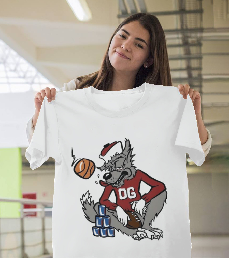 Nc State Wolfpack NCAA Game Day Tailgate Sports Basketball Wolf With Blocks T-Shirt
