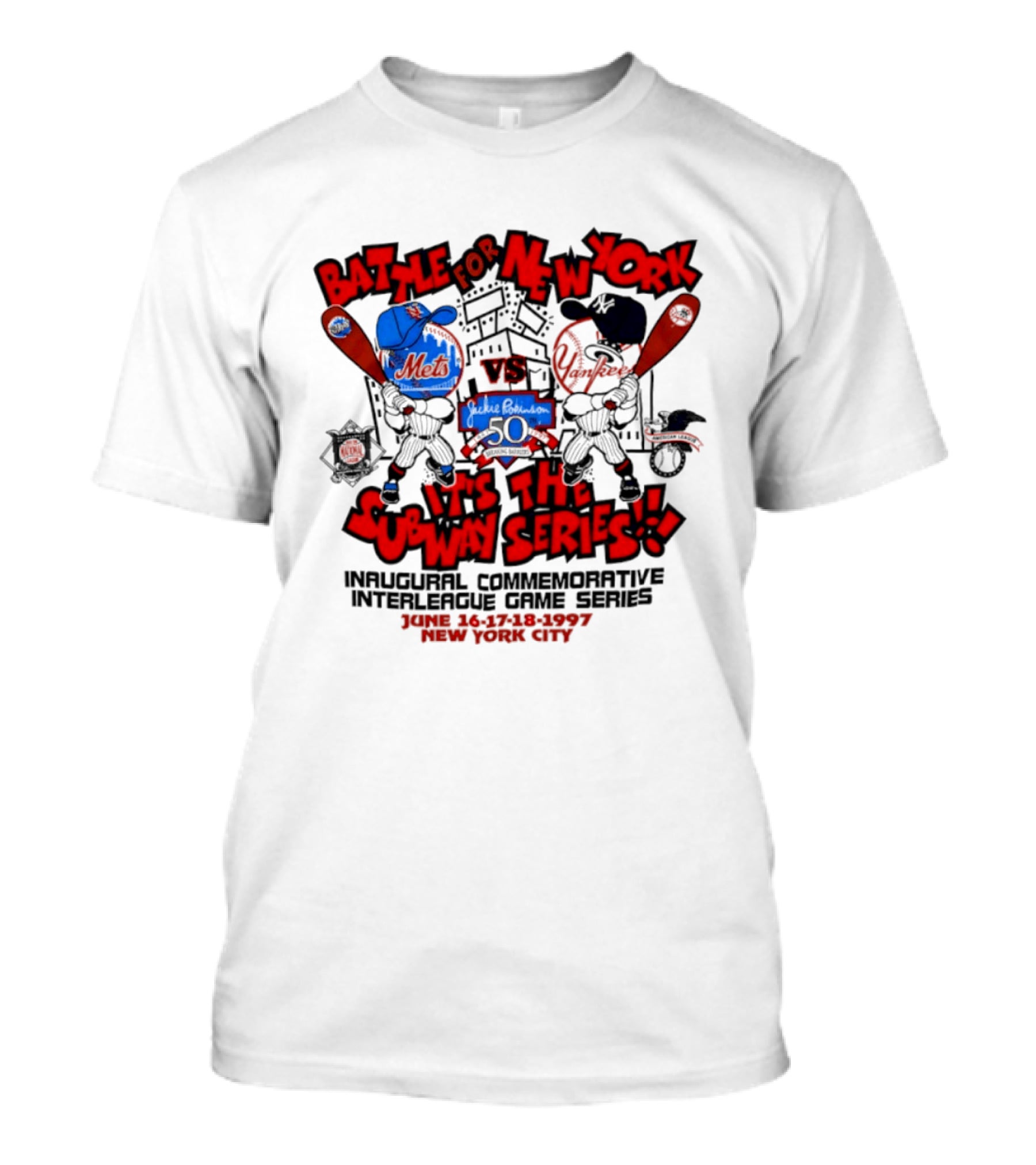 Battle For New York Vs It's The Subway Series Unpoliced Combative Interleague Game Series New York City T-Shirt