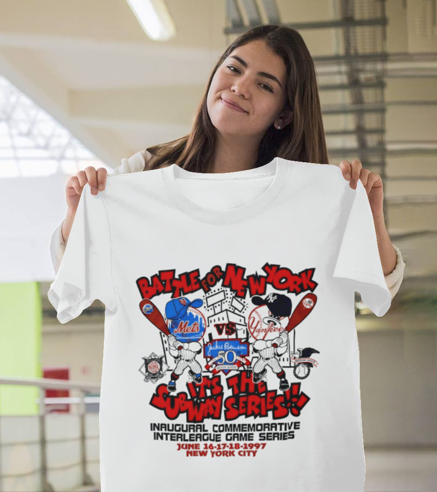 Battle For New York Vs It's The Subway Series Unpoliced Combative Interleague Game Series New York City T-Shirt