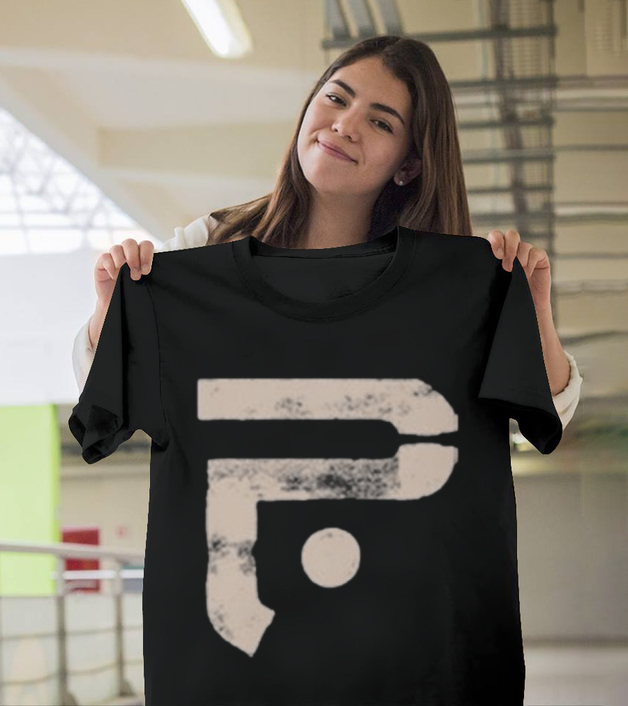 A Pale White Dot Abstract Symbol With Textured Circular Motif T-Shirt