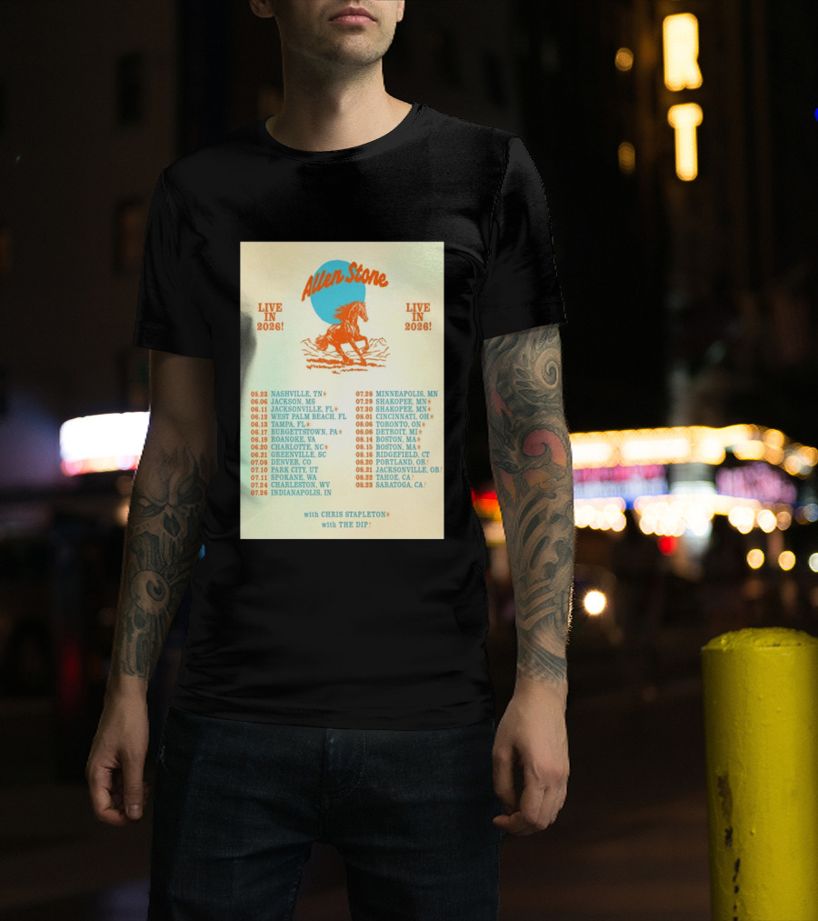 Allen Stone Live In 2026 Tour Dates With Chris Stapleton And The Dip T-Shirt