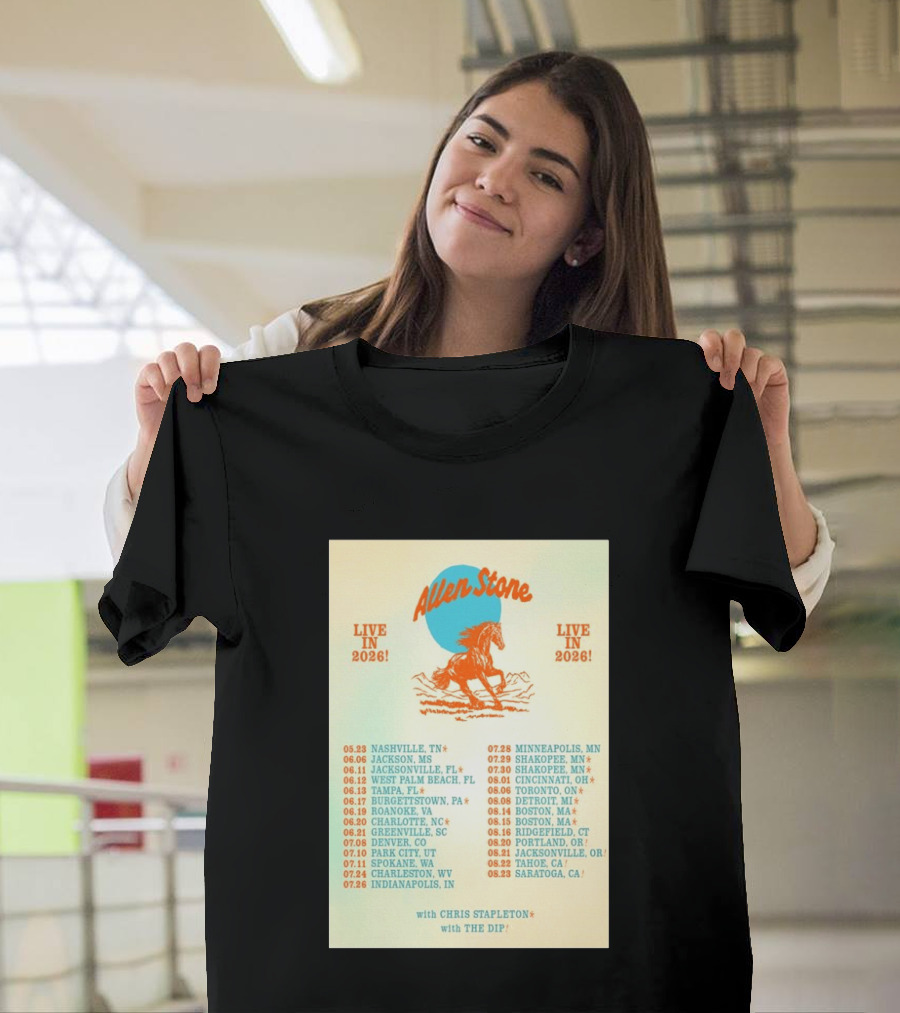 Allen Stone Live In 2026 Tour Dates With Chris Stapleton And The Dip T-Shirt