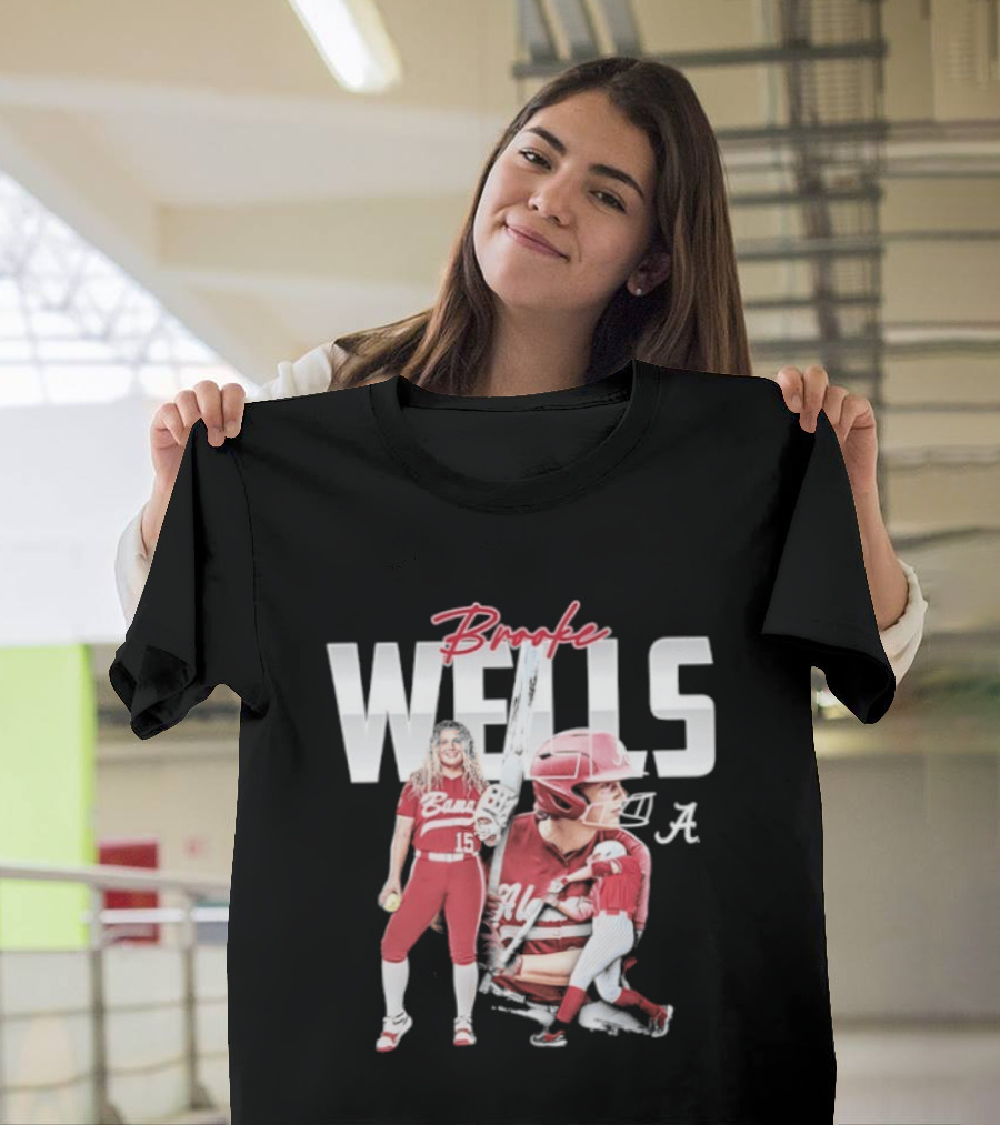 Brooke Wells Alabama Softball Crimson Tide Player Collage T-Shirt