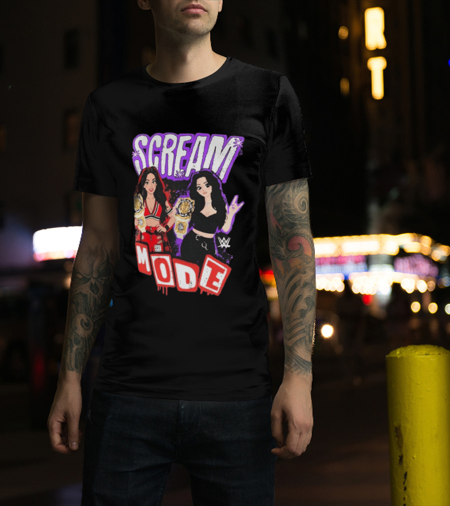 Scream Mode Paige Vs Brie Bella Cartoon WWE Champions T-Shirt