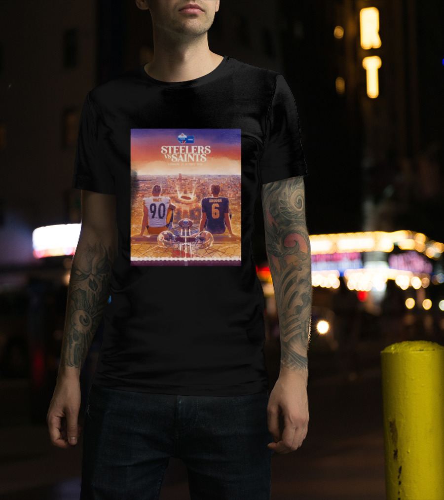 Steelers Vs Saints Paris Game Dimanche 25 Octobre 2026 Watt Shough T-Shirt