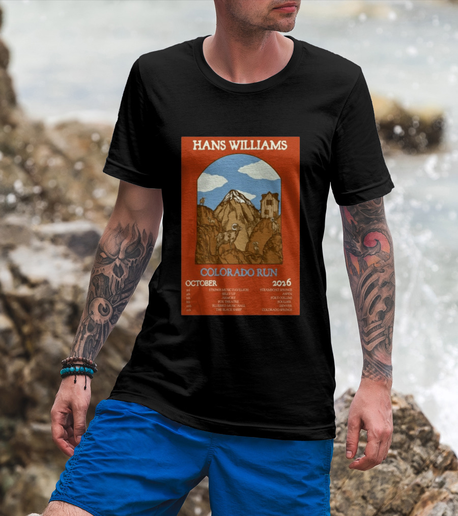 Hans Williams Colorado Run October 2026 Steamboat Springs Aspen Fort Collins Boulder Denver Colorado Springs T-Shirt