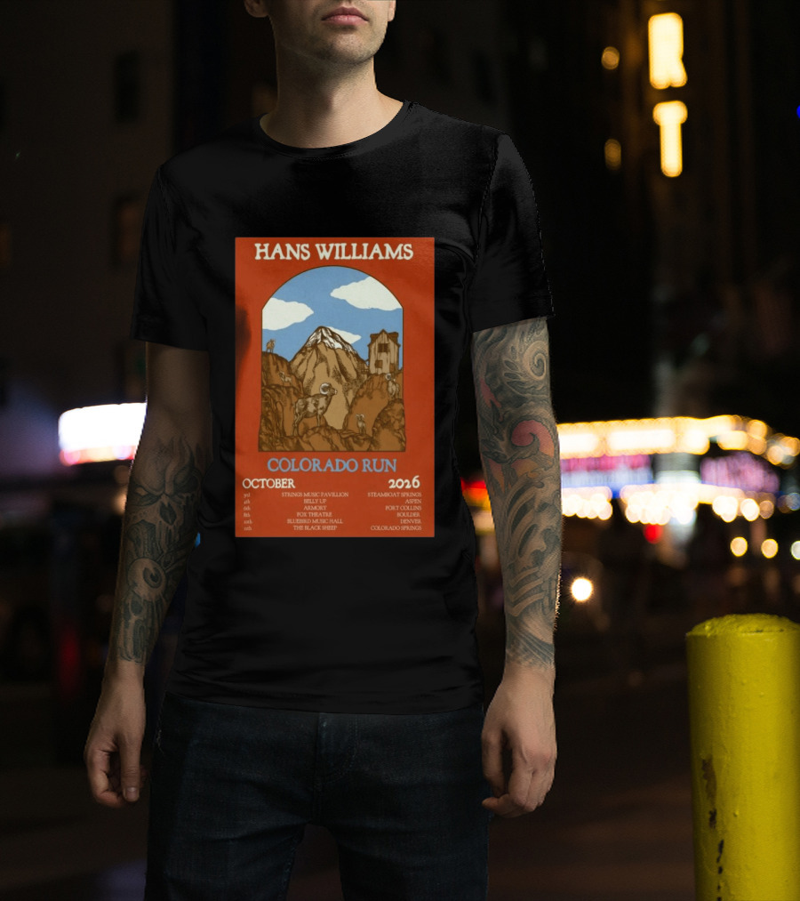 Hans Williams Colorado Run October 2026 Steamboat Springs Aspen Fort Collins Boulder Denver Colorado Springs T-Shirt
