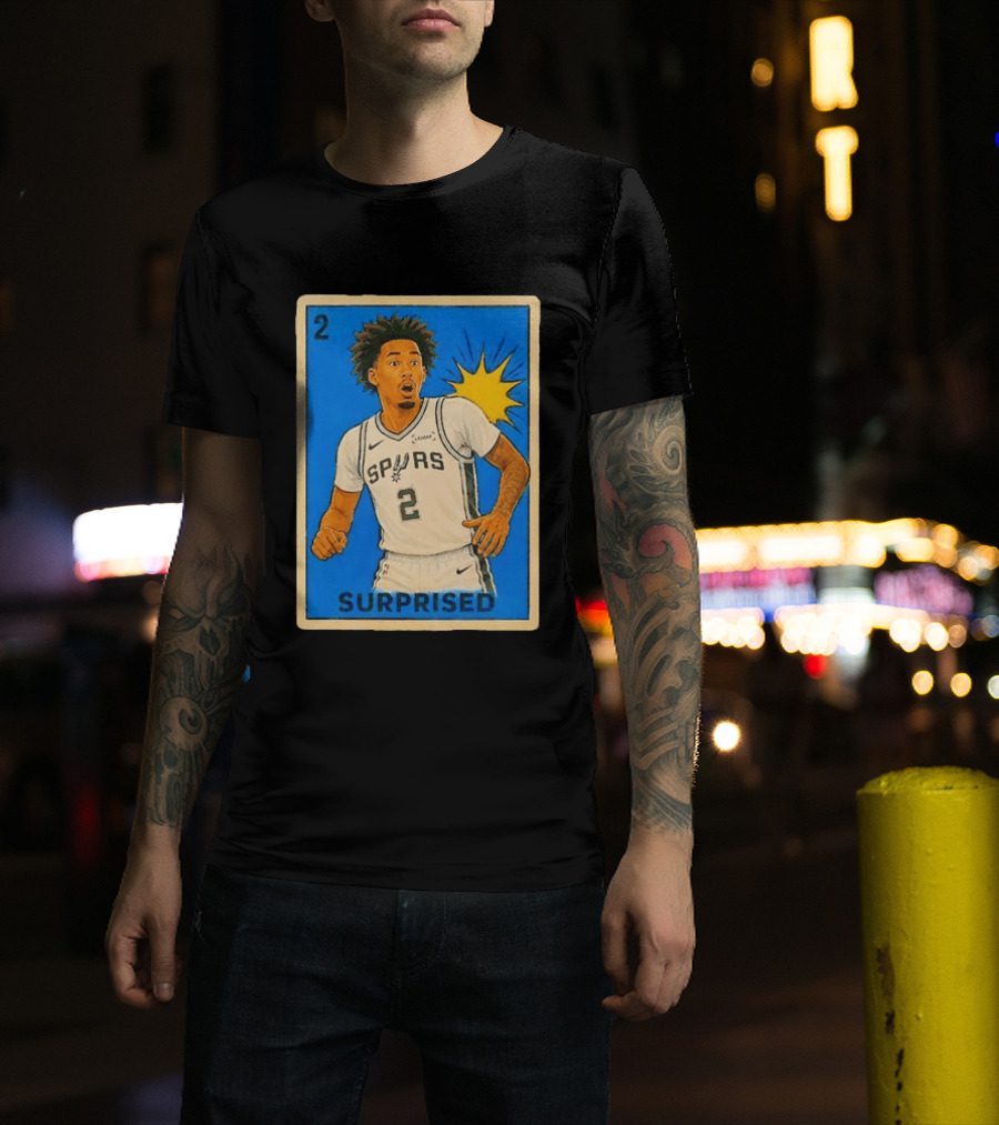 Surprised Dylan Harper Spurs Basketball Card T-Shirt