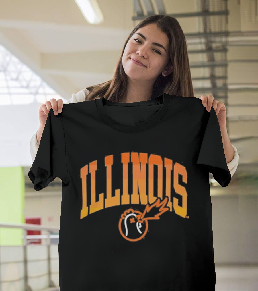 Illinois Hot Ones Heat Chart Flame Orange T-Shirt