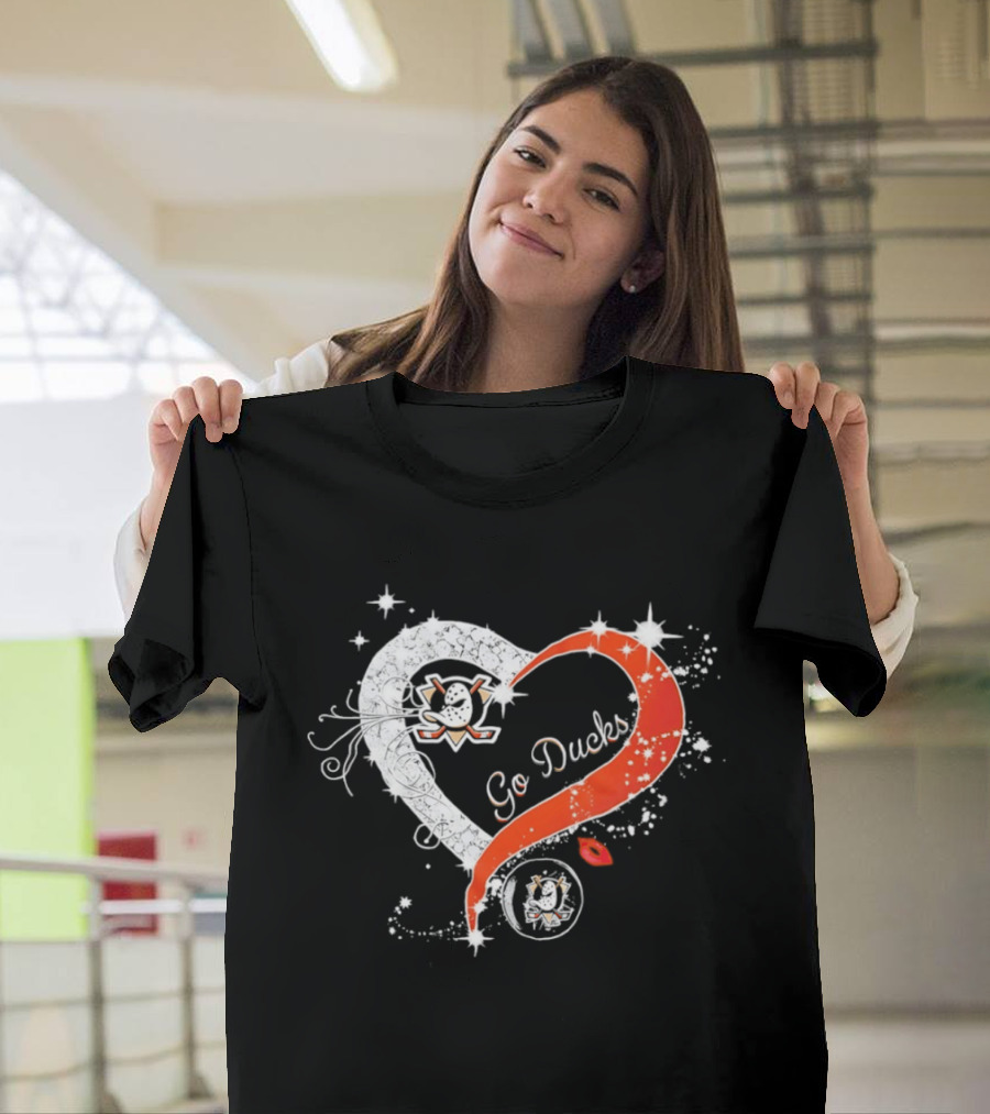 Anaheim Ducks 2026 Go Ducks Heart Motif T-Shirt