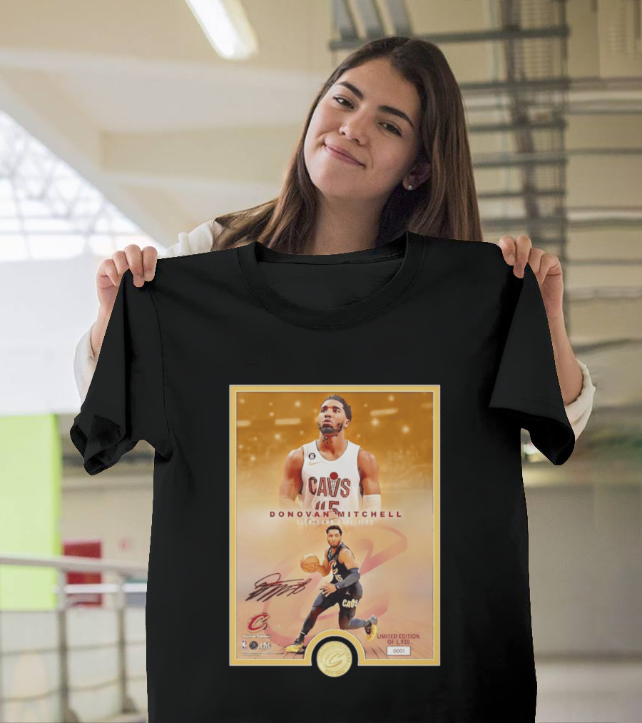 Donovan Mitchell Cleveland Cavaliers Limited Edition Bronze Coin Photo Mint T-Shirt