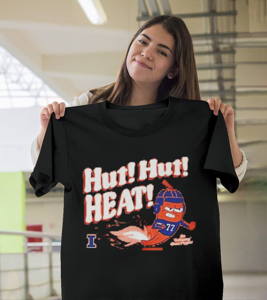 Illinois Galloping Ghost Pepper Hut Hut Heat Football 77 T-Shirt