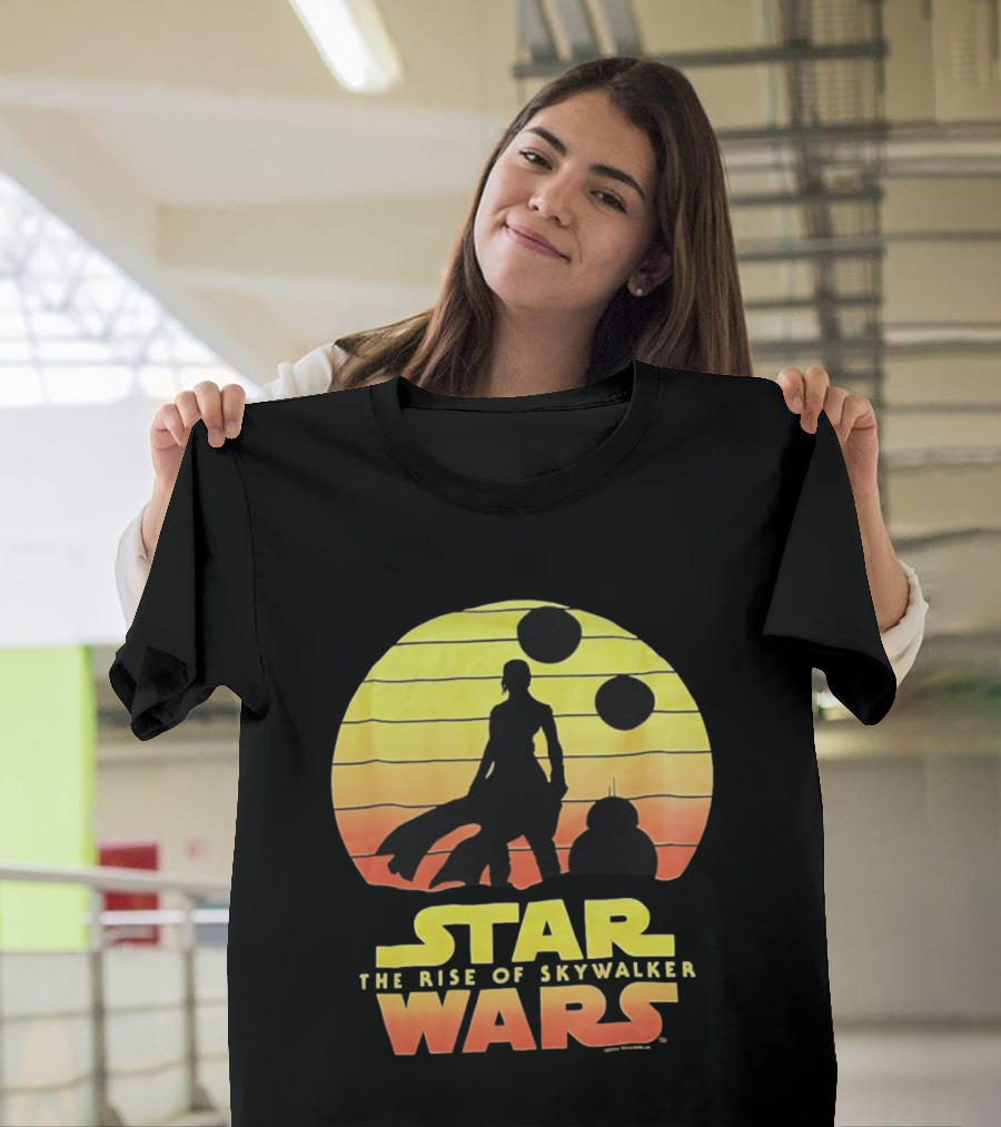 Star Wars The Rise Of Skywalker Silhouette Sunset Scene T-Shirt