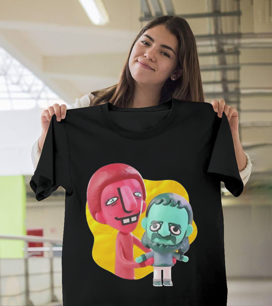 The Best Buds Colorful Character Figures Hugging Playful T-Shirt