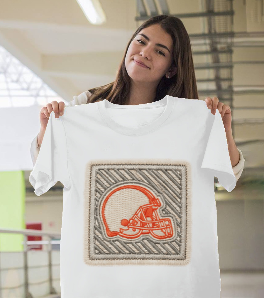 Browns 2026 Training Camp Helmet Patch Retro Style Embroidery T-Shirt