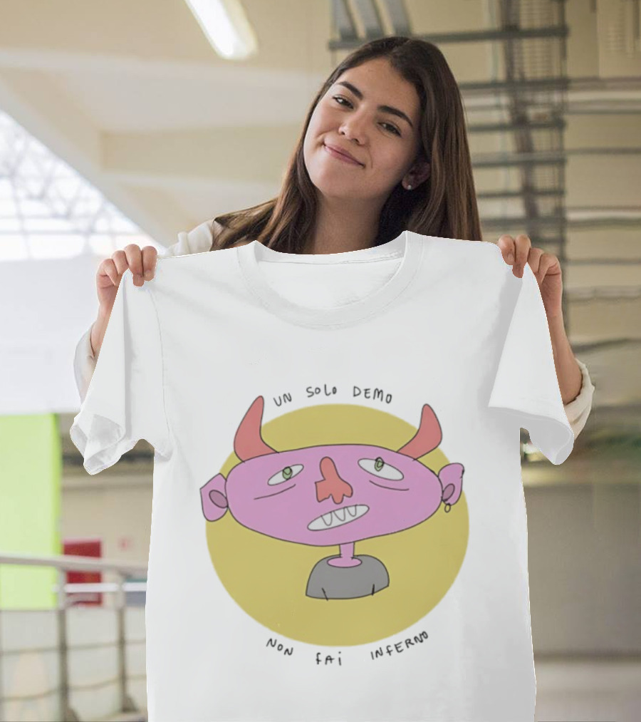 Un Solo Demo Non Fai Inferno Cartoon Character With Horns T-Shirt