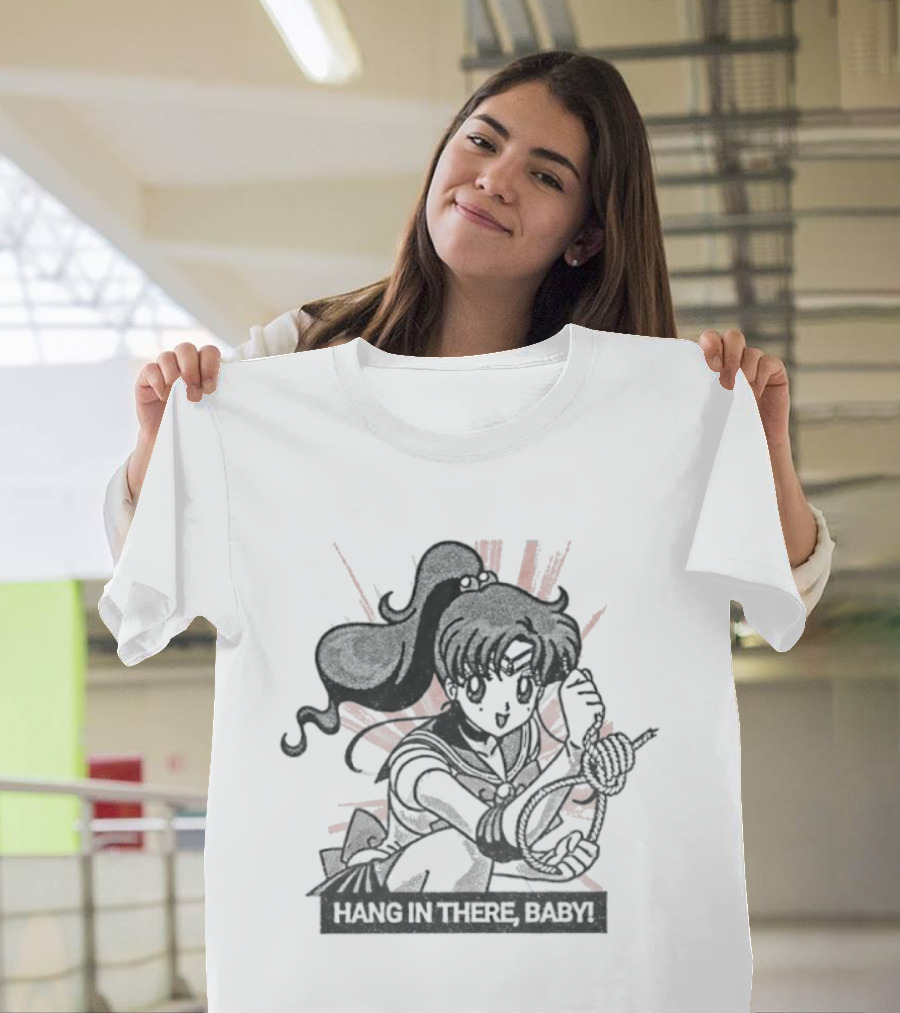 Makoto Kino Sailor Moon Hang In There Baby Retro Anime T-Shirt