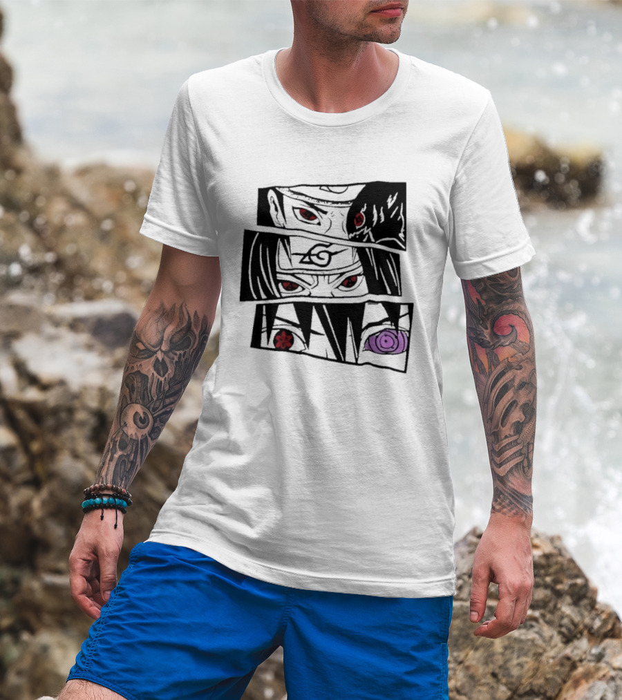 Uchiha Itachi Sasuke Sharingan Rinnegan Eyes Anime Trends 2026 T-Shirt