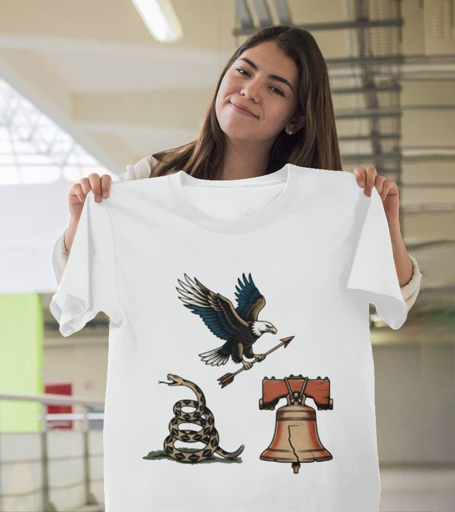Guardians Of Freedom Eagle Snake Liberty Bell Arrow T-Shirt