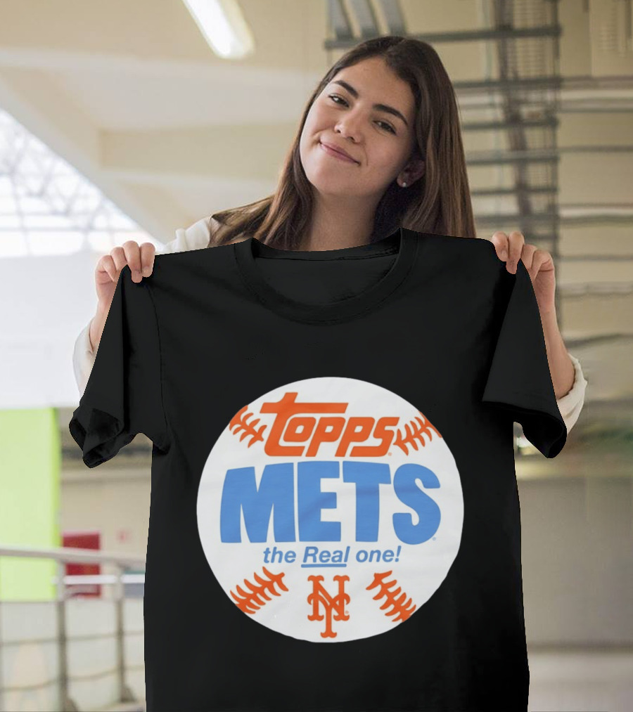 New York Mets Topps The Real One Baseball Shape T-Shirt
