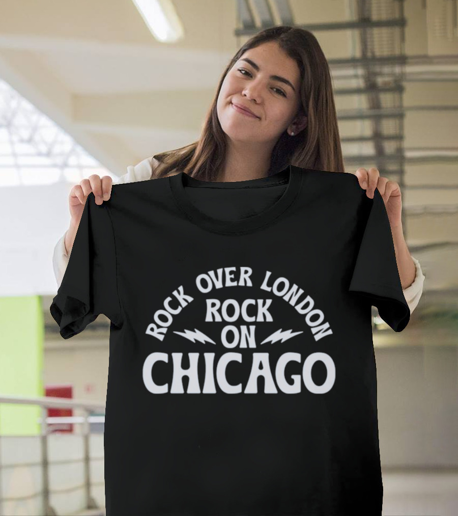 Rock Over London Rock On Chicago Lightning Bolt T-Shirt