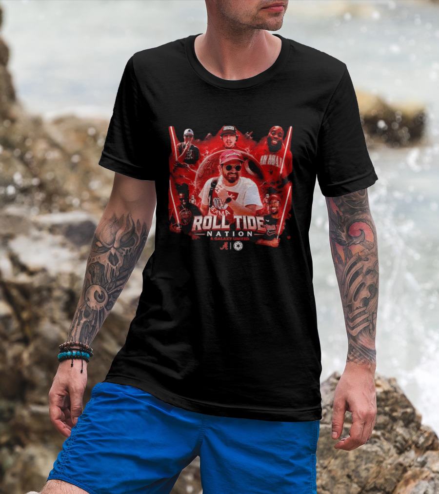 Roll Tide Nation Galaxy United Alabama Crimson Tide Bama Fandom T-Shirt