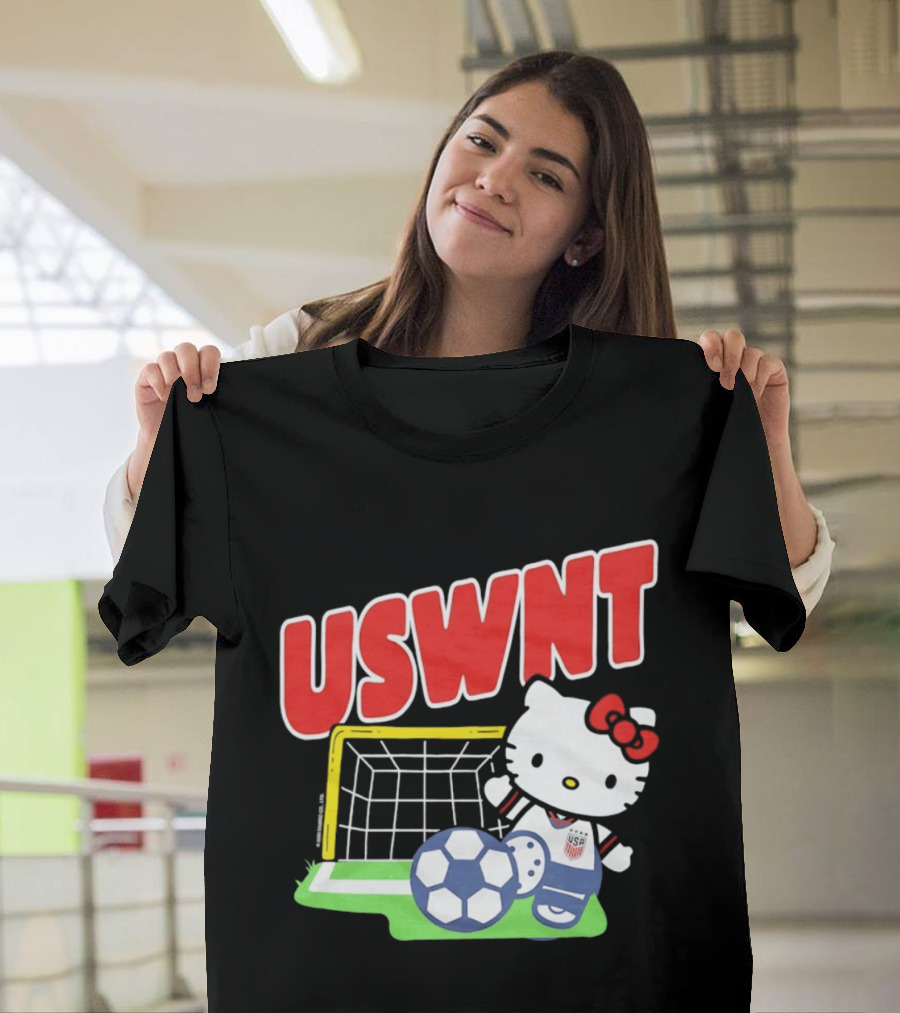 USWNT Hello Kitty Soccer Goal Collaboration USA Soccer Team T-Shirt