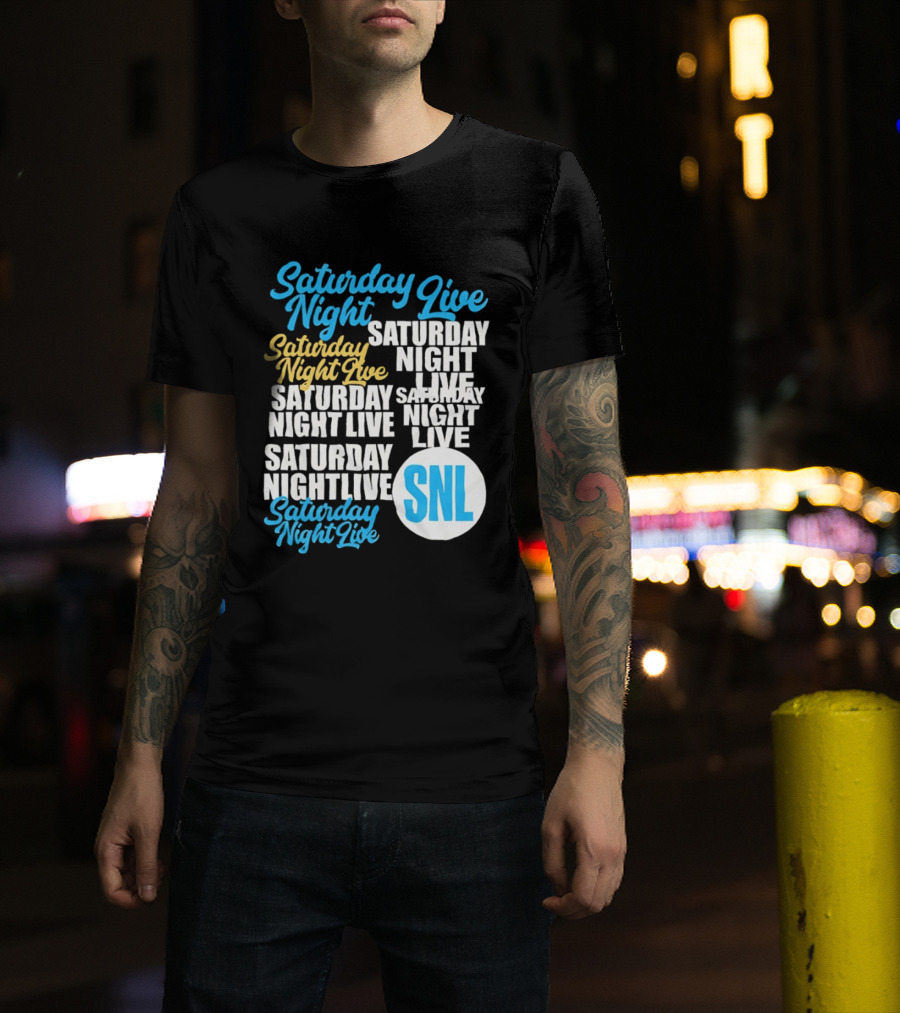 Saturday Night Live SNL Repeat Text Collage T-Shirt