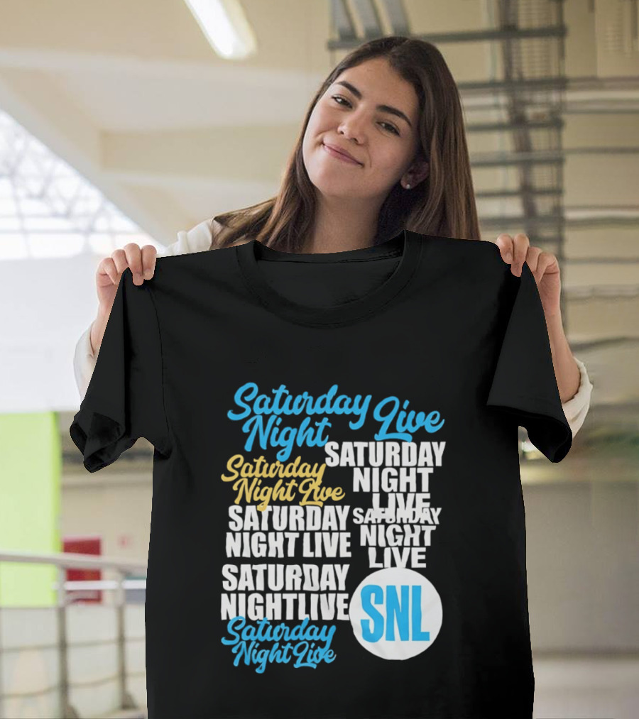 Saturday Night Live SNL Repeat Text Collage T-Shirt