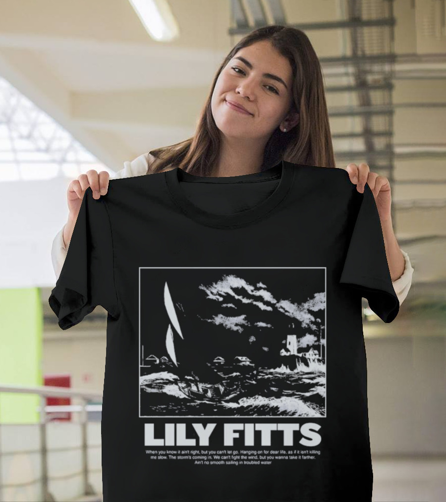 Lily Fitts Troubled Water Sailing And Lighthouse T-Shirt