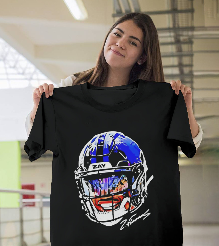 Zay Flowers Baltimore Ravens Big Face Helmet T-Shirt