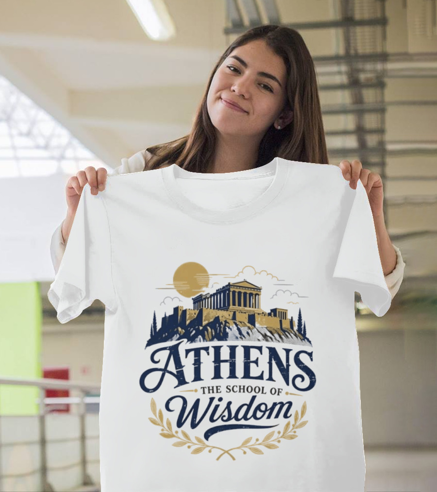 Athens Wisdom Academy Parthenon Symbolism T-Shirt