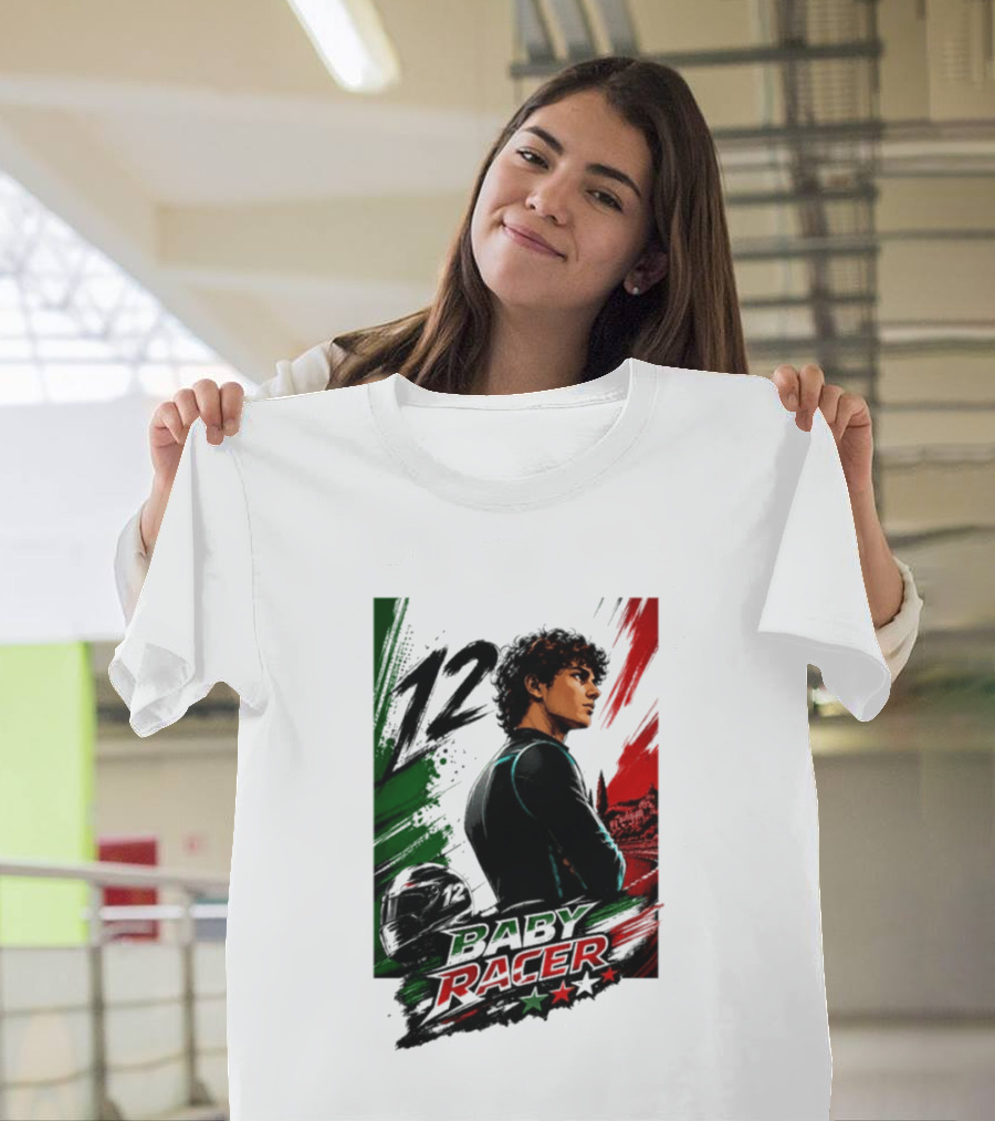 12 Baby Racer Italy Flag Motorcycle Racing Art With Italian T-Shirt